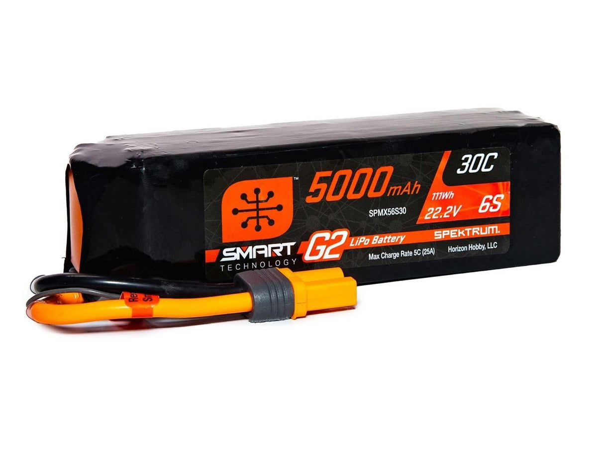 Spektrum 5000mAh 6S 22.2V SMART G2 30C IC5 -SPMX56S30