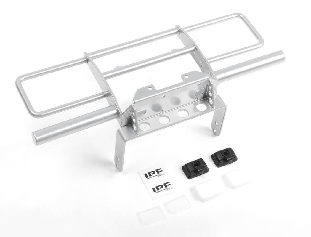 RC4WD OXER STEEL FRONT WINCH BUMPER W/ IPF LIGHTS FOR VANQUISH VS4-10 ORIGIN BODY (SILVER)