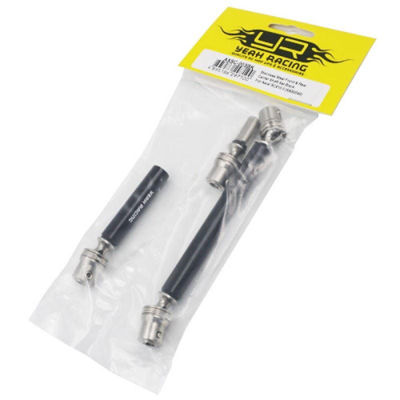 Yeah Racing Stainless Steel Front & Rear Center Shaft Set Black For Axial SCX10 II AX90046
