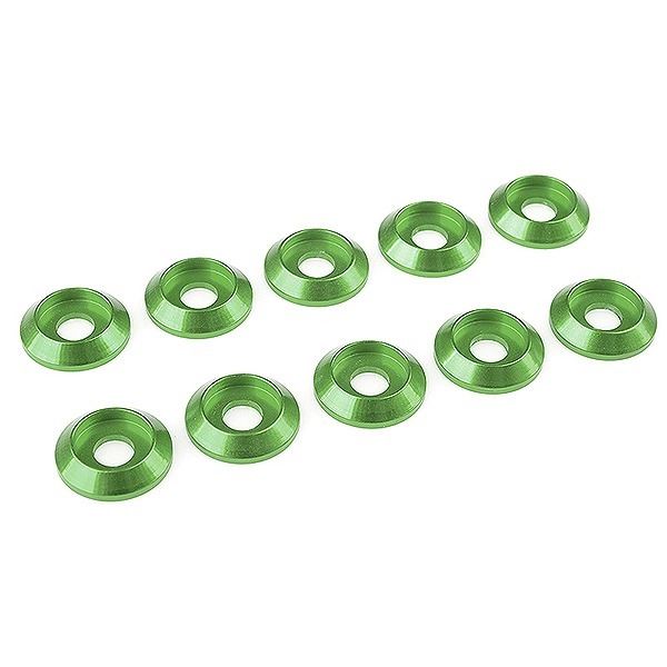 Corally Aluminium Washer For M4 Button Head Screws Od=12mm Green 10Pcs