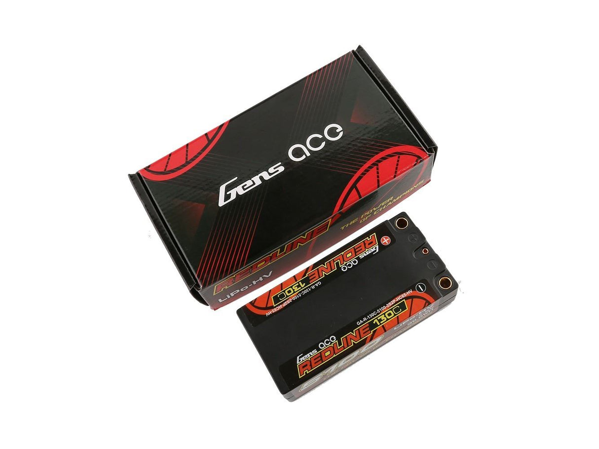 Gens Ace Li-Po HV Car Hard Case 2S2P 7.6V 5100mAh 130C RL Short 5mm