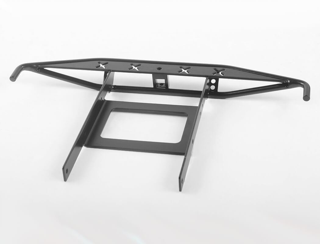 RC4WD ROUGH STUFF METAL REAR BUMPER W/EXHAUST TIPS FOR AXIAL SCX10 II 1969 CHEVROLET BLAZER (BLACK)