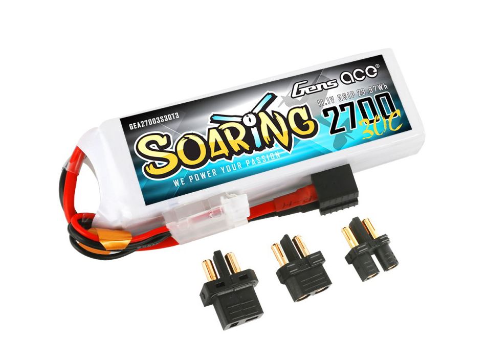 Gens Ace Li-Po 3S 11.1V 2700mAh 30C Soaring with EC3/XT60/T-Type