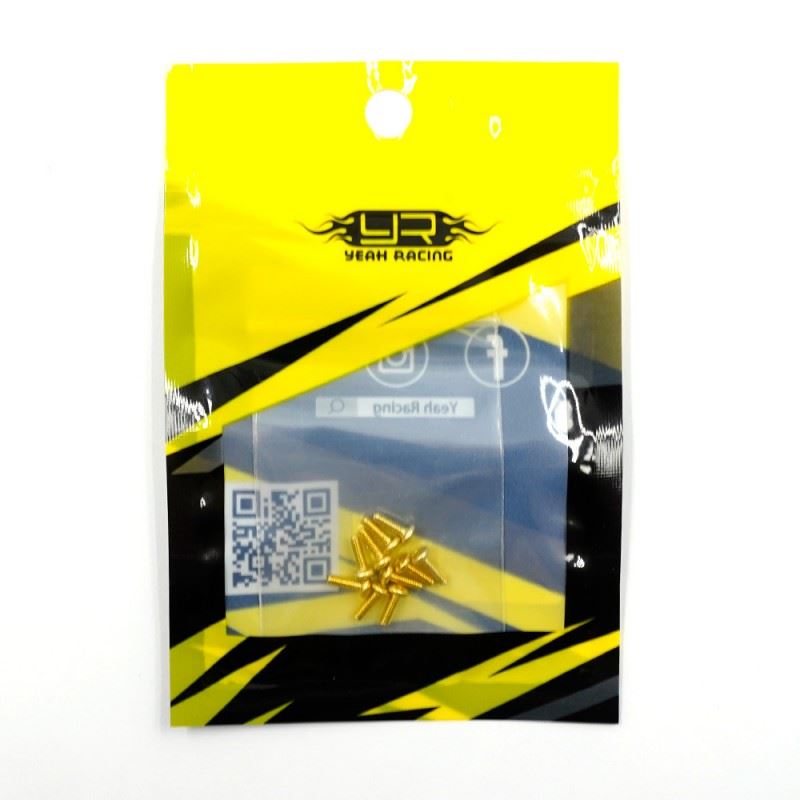 Yeah Racing Stainless Steel Gold Coated Hex Socket Button Head Machine Screw (M2X6Mm) 10Pcs