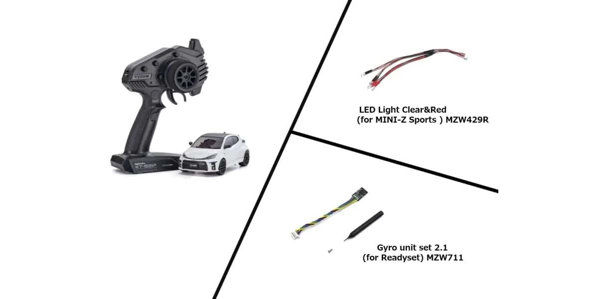 Kyosho Mini-Z Mr04 Rwd Toyota Yaris White (N-Hm/Kt531P) W/Gyro & Led