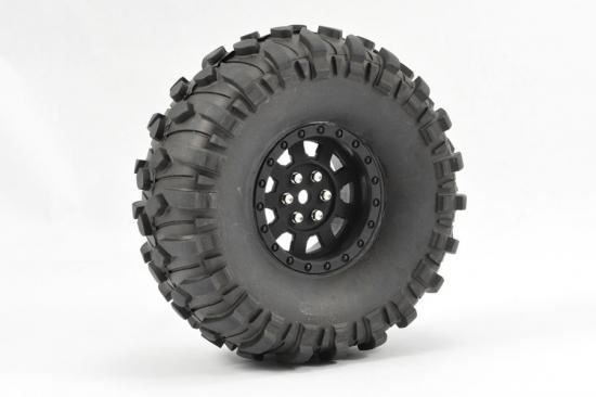 FASTRAX 1:10 CRAWLER BOXER 1.9 MOUNTED SCALE WHEEL BLACK
