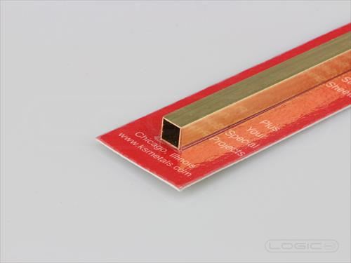 K&S Square Brass Tube 6.35 x 305mm (1/4 x 12")