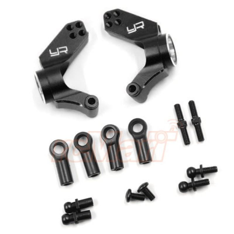 Yeah Racing Aluminum Rear Hub / Knuckle Arm Set For Tamiya WR02CB Black