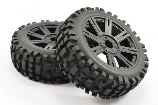 FASTRAX 1:8 ROCK BLOCK MOUNTED ON 8-SPOKE BLACK (PR)