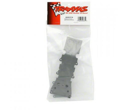 TRAXXAS Skidplate, front plastic (grey)/ stainless steel plate