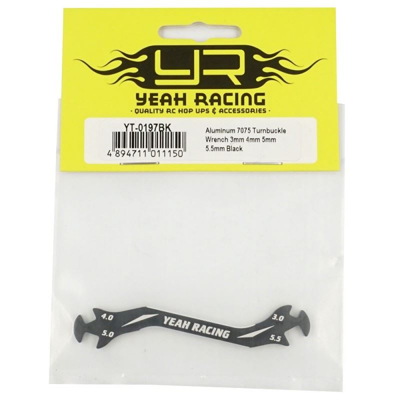Yeah Racing Aluminum 7075 Turnbuckle Wrench 3mm 4mm 5mm 5.5mm Black