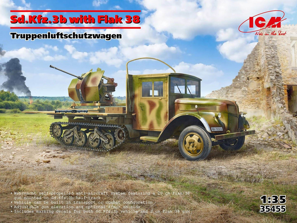 Icm Sd.Kfz.3B With Flak 38 Aa Gun