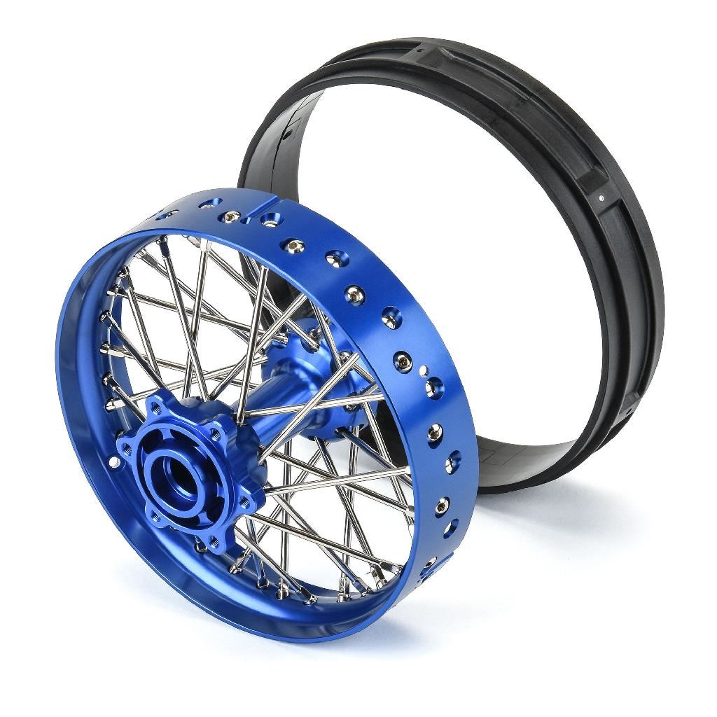 Pro 1/4 Pro-Spec Aluminum V2 Bead Rear Wheel Blue/Blue (1): Prom