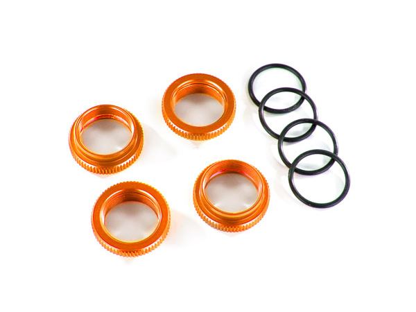 Traxxas Maxx Aluminium Spring Retainer (Adjuster) GT-Maxx Shocks (4) - Orange Anodized