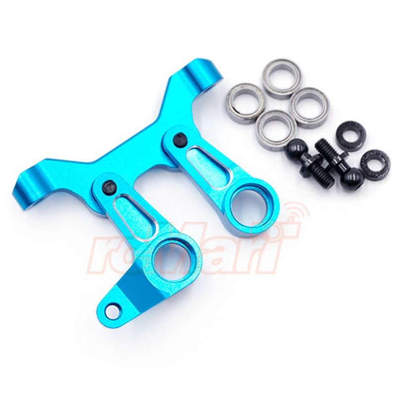 Yeah Racing Aluminum Ball Bearing Steering Set Blue For Tamiya M07