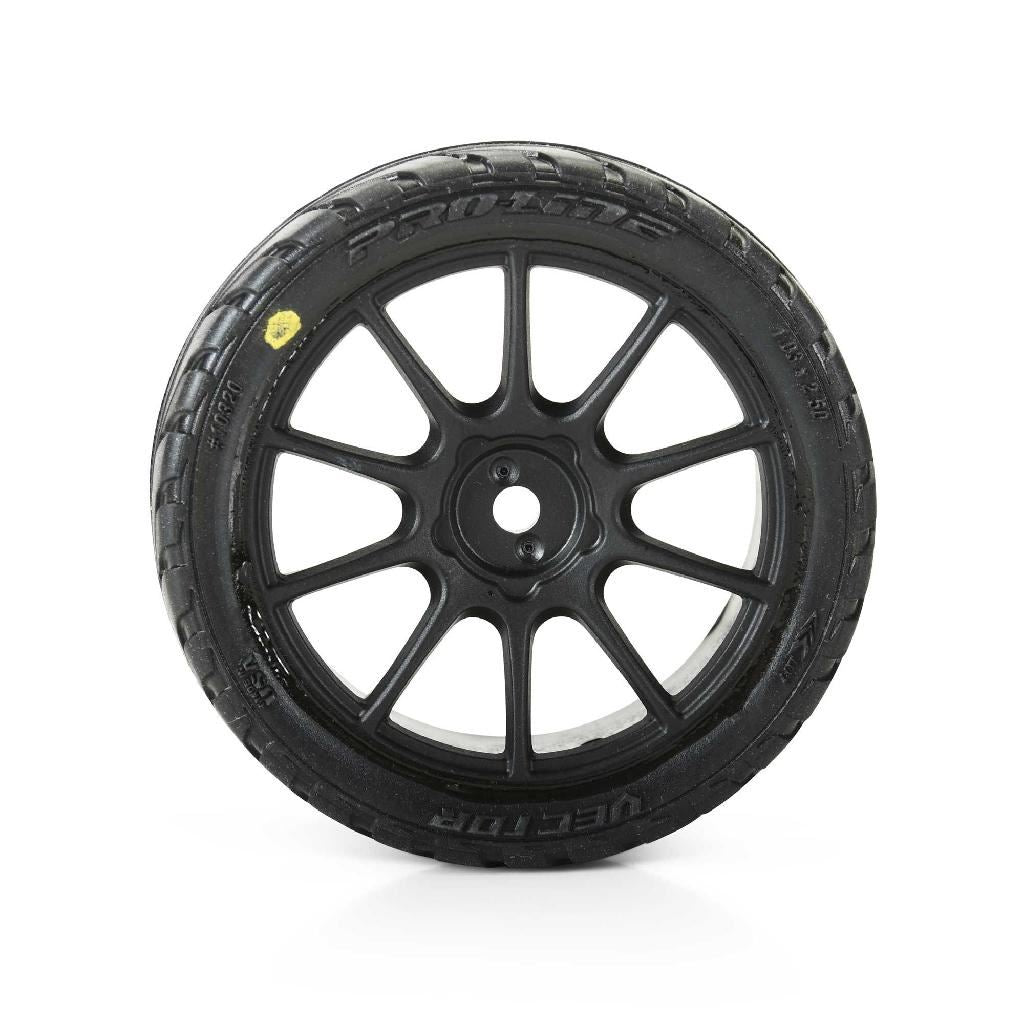 Pro-Line 1/14 Vector Tire Mtd 12Mm Black Velocity Wheel (4): Arrma Ty
