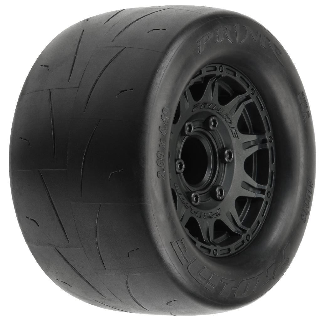 Proline 1/10 Prime Front/Rear 2.8In Street Mt Tires Mounted 12mm Blk