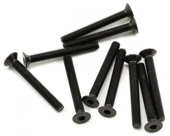 AXIAL Hex Sckt Flat Head M3x25mm Black Oxide (10)