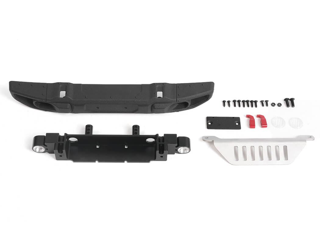 RC4WD OEM WIDE FRONT BUMPER W/ LICENSE PLATE HOLDER + STEERING GUARD FOR AXIAL 1/10 SCX10 III JEEP (