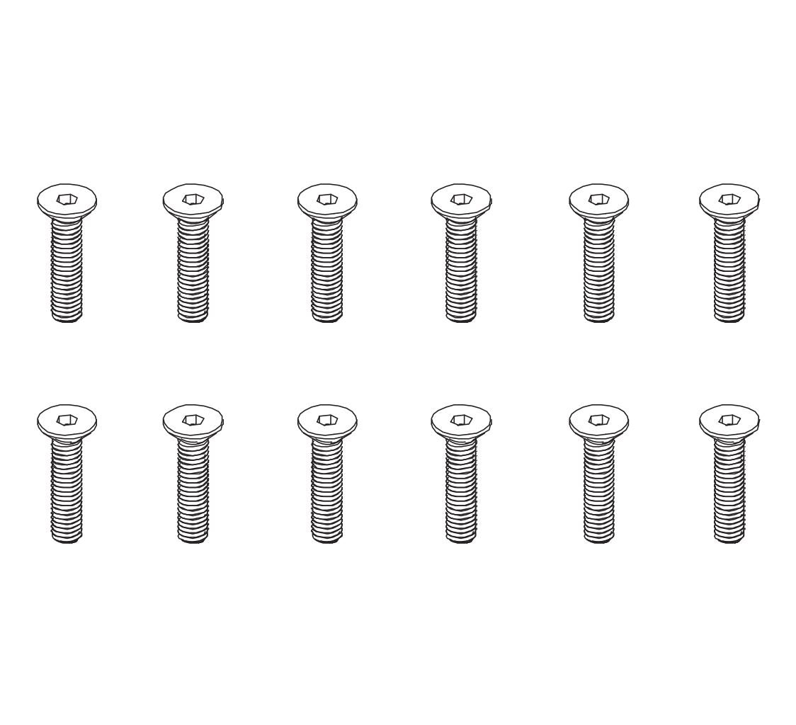 Pd Racing Flat Head Hex Screw Hm4*18 12Pcs