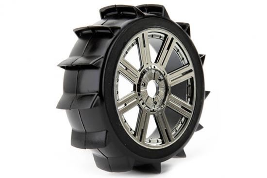 FASTRAX 1:8 PADDLE MOUNTED ON 8-SPOKE BLACK CHROME (PR)