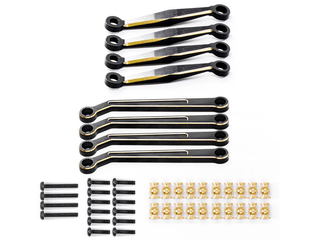 FASTRAX FCX24 BLACK BRASS SUSPENSION LINK RODS (8PC)