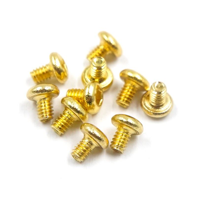 Yeah Racing Stainless Steel Gold Coated Hex Socket Button Head Machine Screw (M2X3Mm) 10Pcs