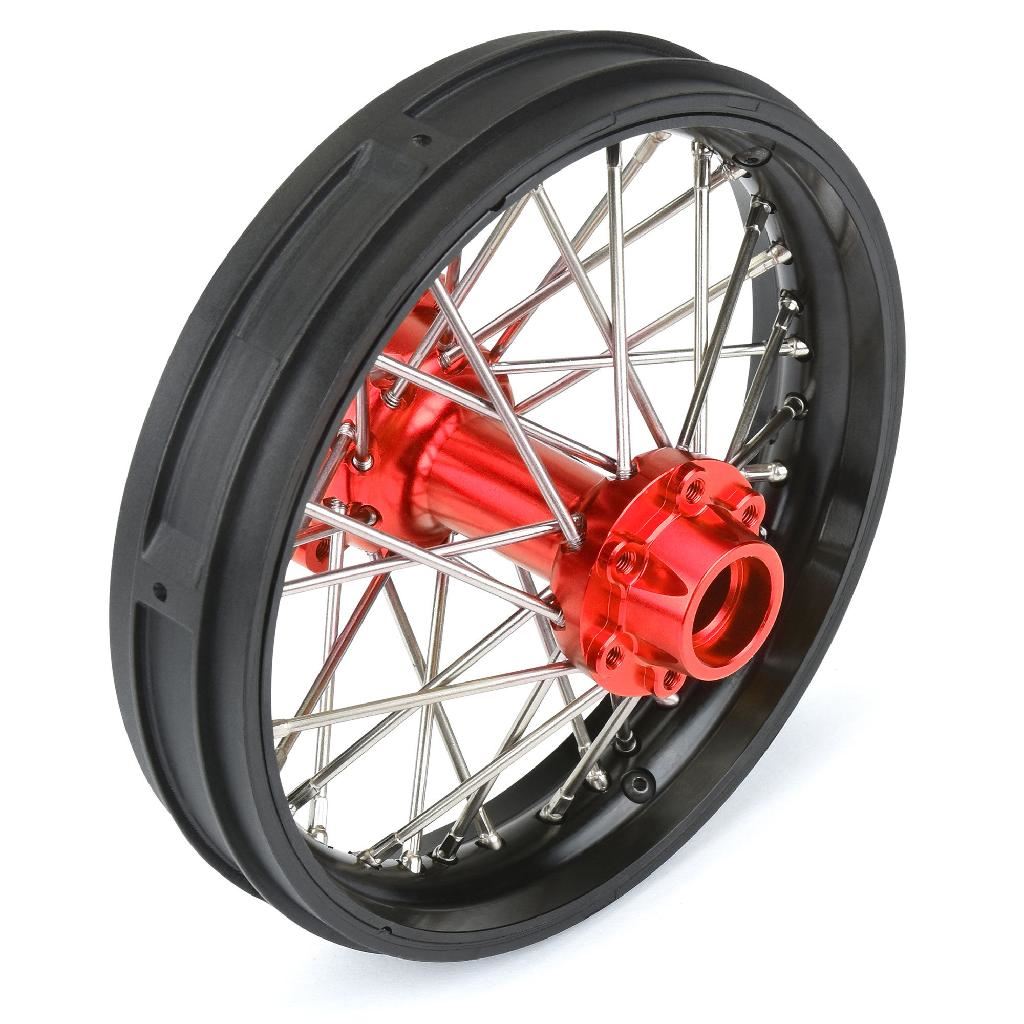 Pro 1/4 Pro-Spec Aluminum V2 Bead Rear Wheel Black/Red (1): Prom