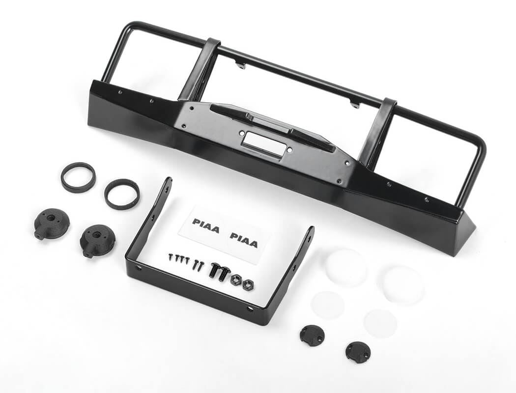 RC4WD OXER METAL FRONT WINCH BUMPER W/LIGHTS FOR JS SCALE 1/10 RANGE ROVER CLASSIC BODY