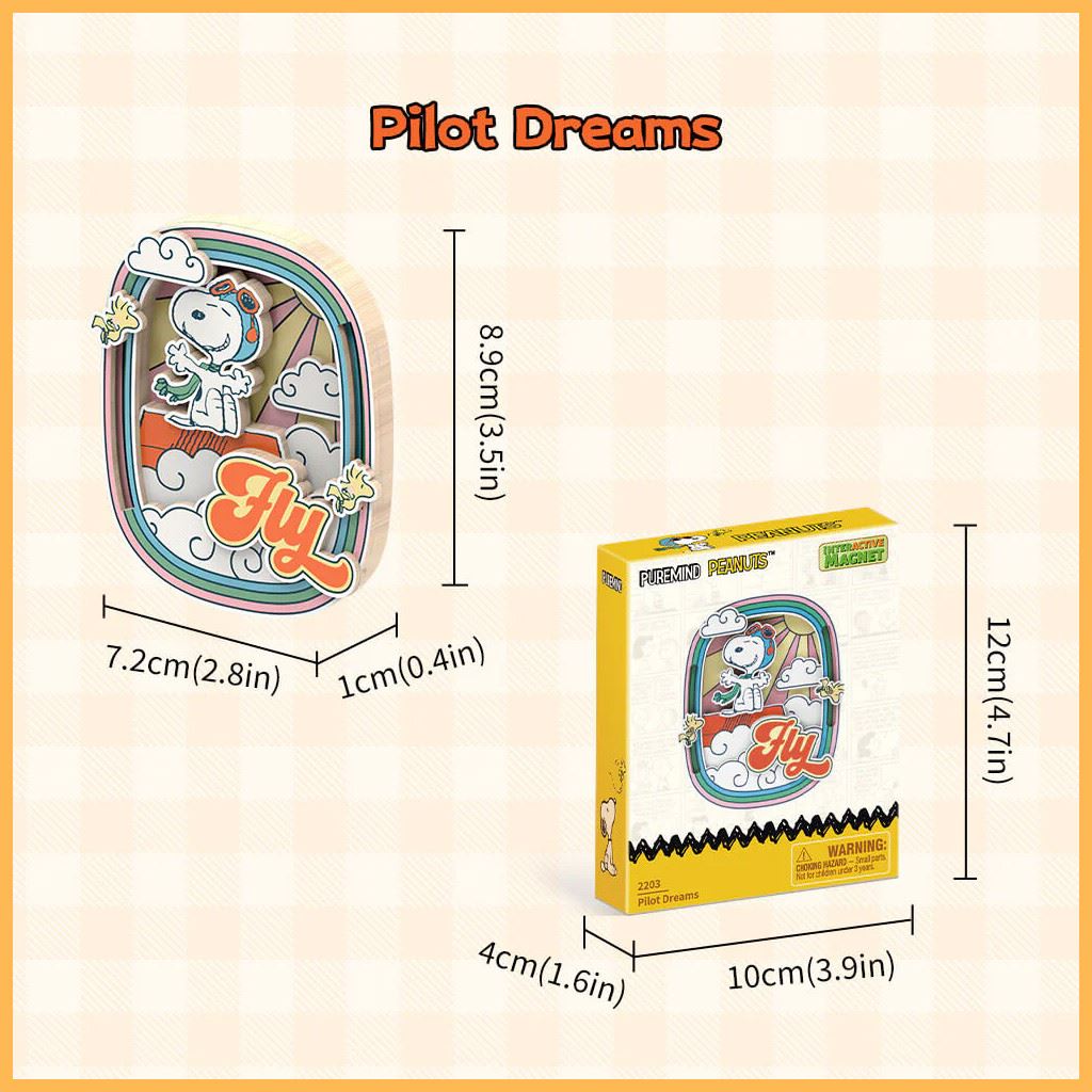 Puremind Peanuts™ Snoopy'S Pilot Dreams Wooden Magnet