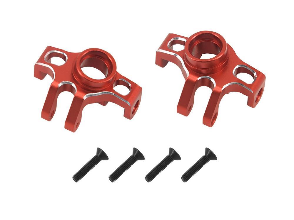 RCO Front Hubs, Red Aluminum, 1/18 Grom