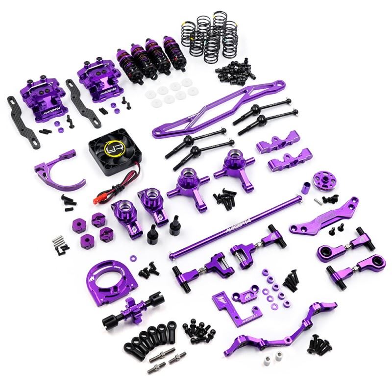 Yeah Racing Magenta Aluminum Conversion Kit For Tamiya Tt02 Purple