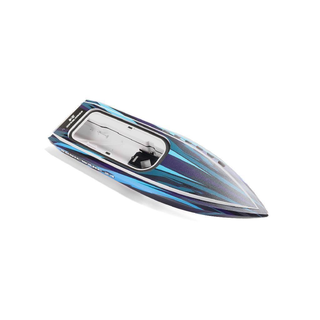 Proboat Hull, White/Blue: 24In Sonicwake