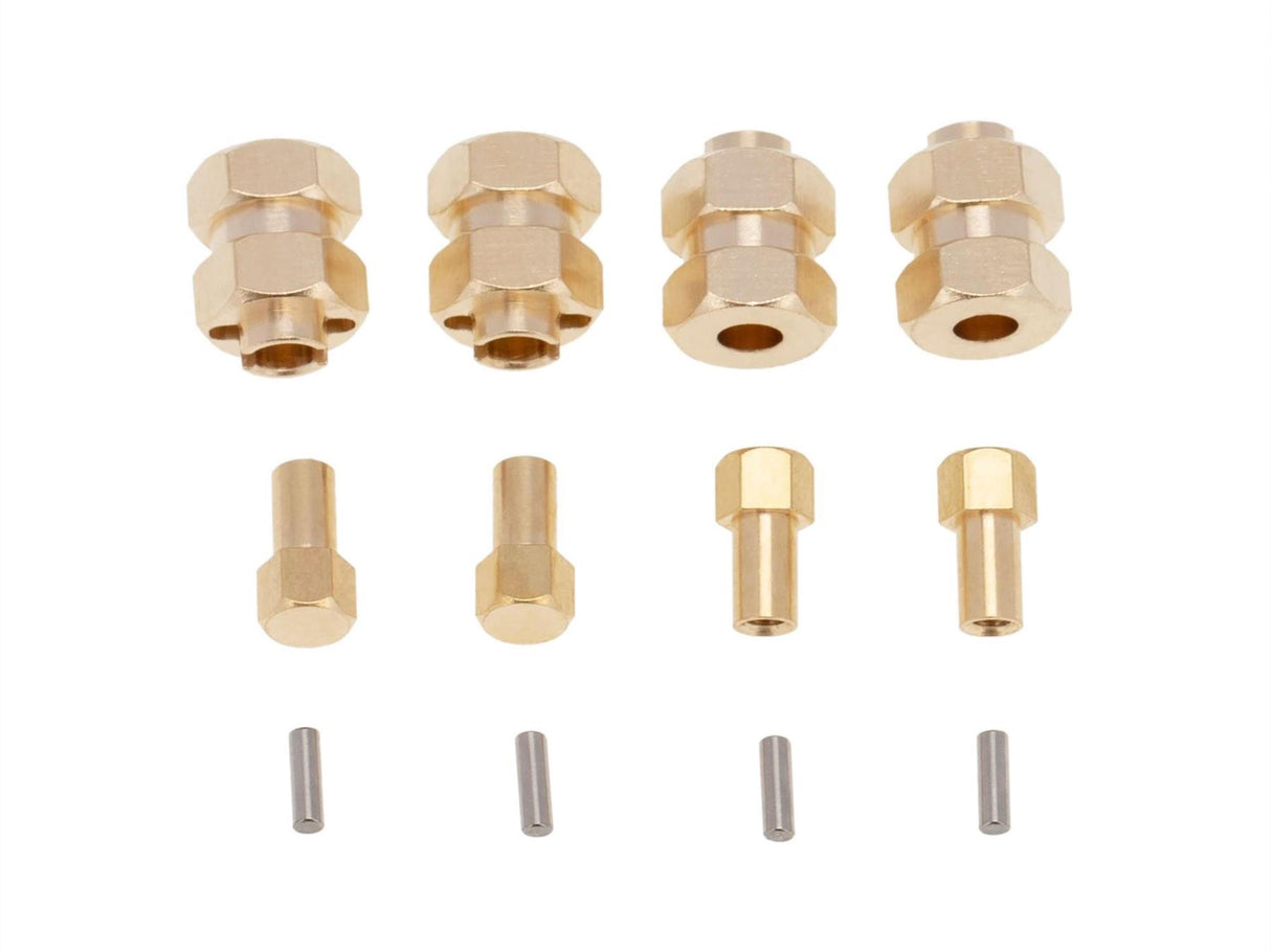 RC Overhaul Wheel Extender 4pcs Brass +4mm (AX/SCX24)