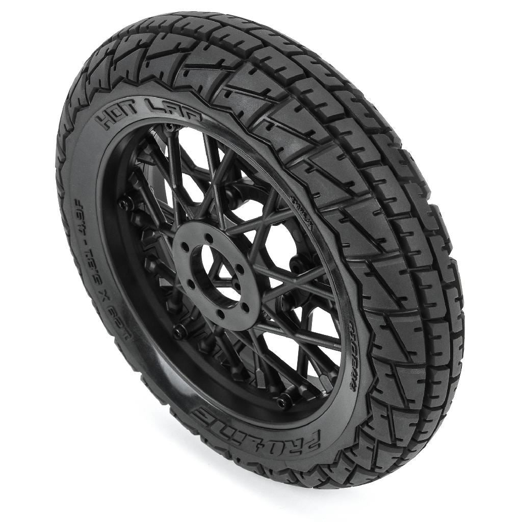 Pro 1/4 Hot Lap Mx S3 Front Tire Mtd Black Supermoto Wheel: Prom
