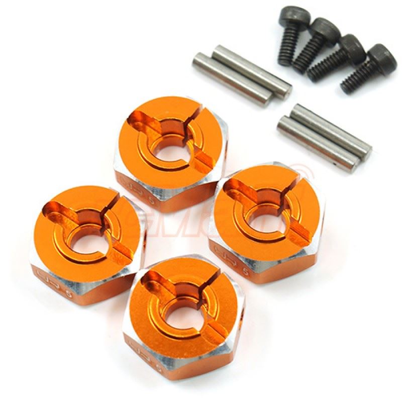 Yeah Racing Aluminum Hex Adaptor Set 12x5mm For 1/10 RC Touring Drift Crawler Orange