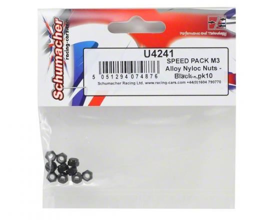 Schumacher SPEED PACK M3 Alloy Nyloc Nuts - Black - pk10