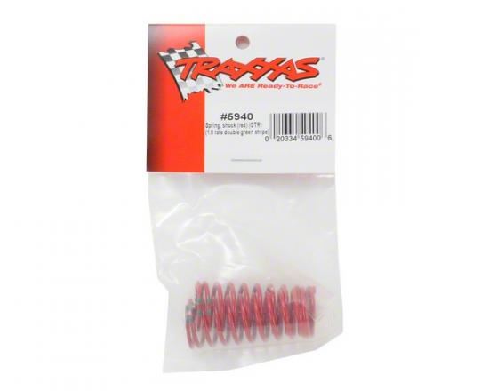 Traxxas Spring, Shock (Red) (Gtr) (1.8 Rate Double Green Stripe) (1