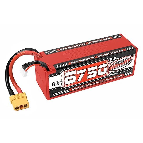 Corally Sport Racing 50C Lipo Battery 6750Mah 14.8V Stick 4S Hardwire Xt90