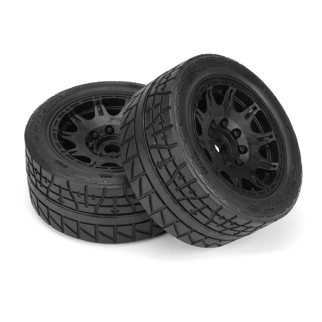 Proline 1/6 Menace Hp Belted Fr/Rr 5.7In Mt Tires Mounted 24mm Blk Ra