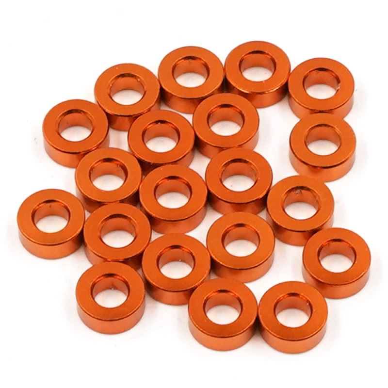 Yeah Racing Aluminum M3 Flat Washer 2.5mm 20pcs Orange