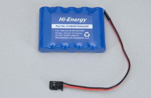 Hi-Energy 6V 1200mAh Ni-MH Rx Pack (Flat)