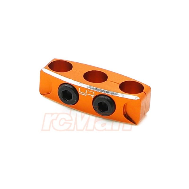 Yeah Racing Aluminum Case 12-14 Gauge Wire Guard Clamp Type B Orange