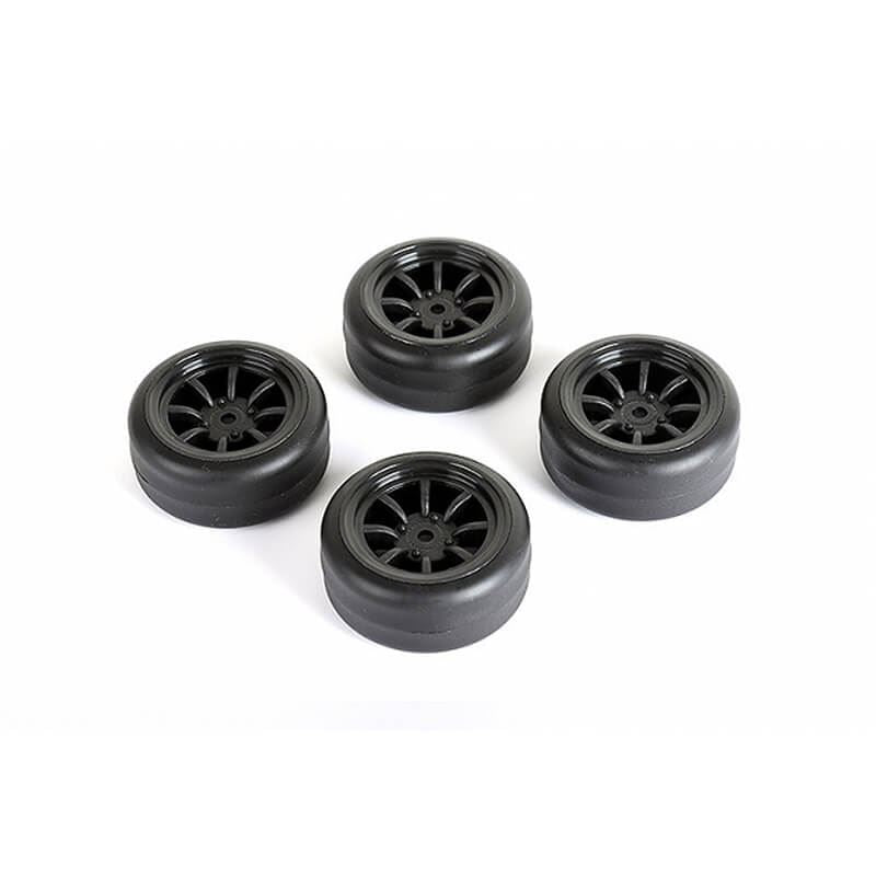Louise Rc Drift Tyres And Wheels 8 Spoke Black +1Mm (4Pcs)