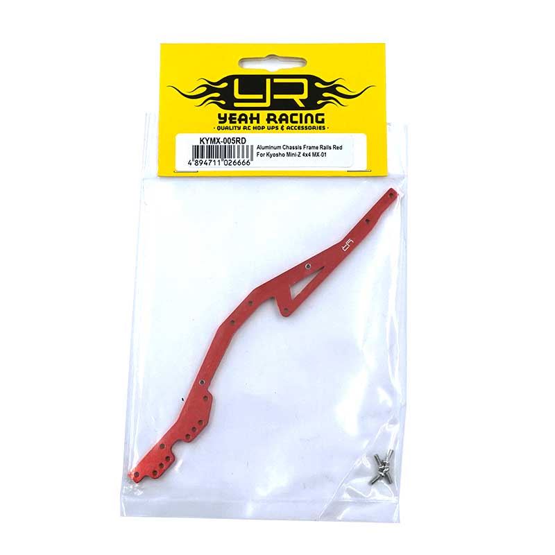 Yeah Racing Aluminum Chassis Frame Rails Red For Kyosho Mini-Z 4x4 MX-01