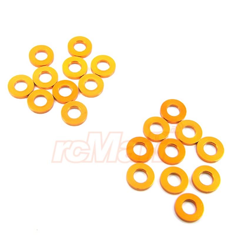 Yeah Racing Aluminum M3 Flat Washer 1mm 20pcs Orange