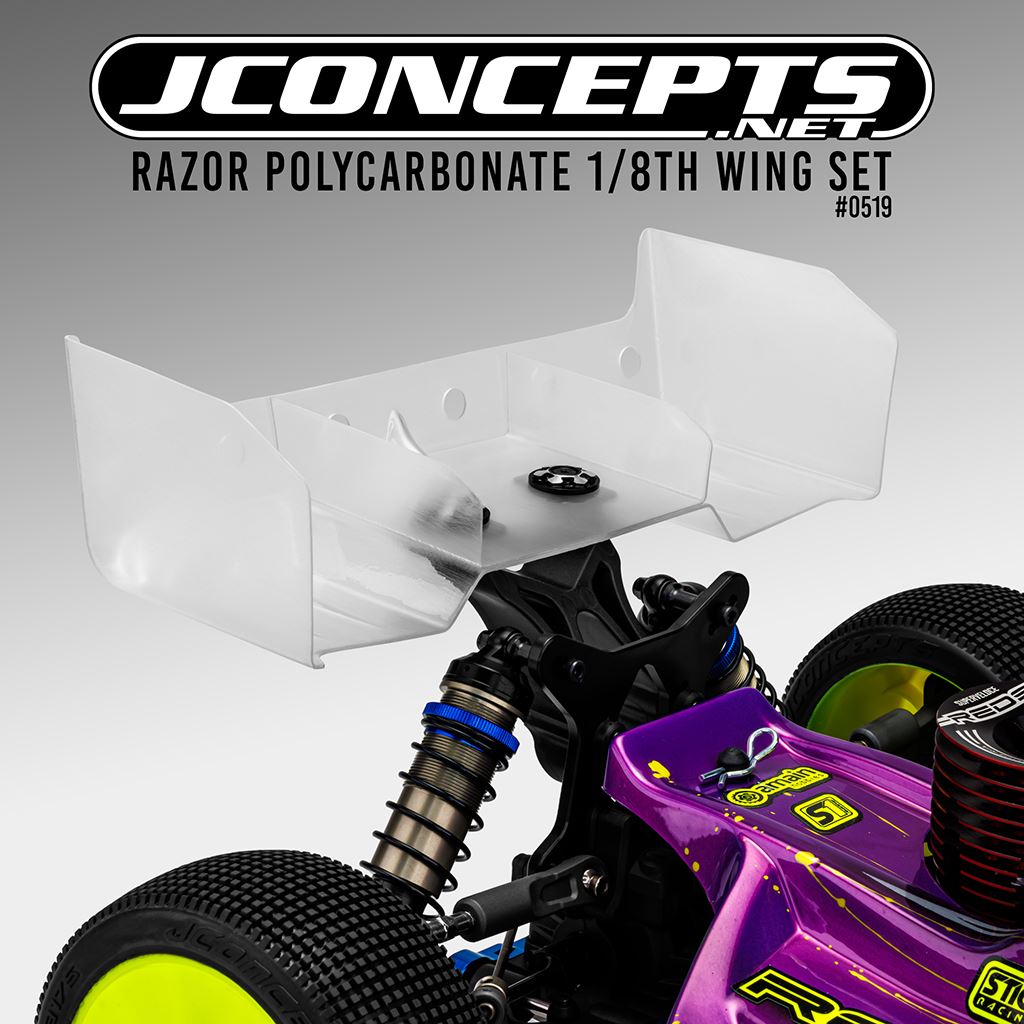 Razor Polycarbonate 1/8th Wing Set - Un-Trimmed