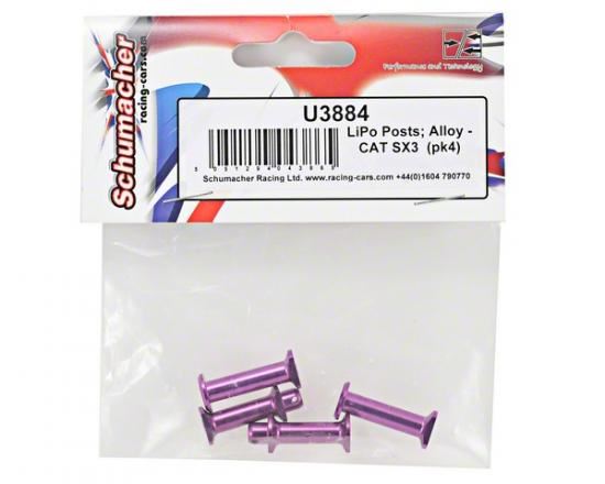 Schumacher LiPo Posts; Alloy - CAT SX3 (pk4)
