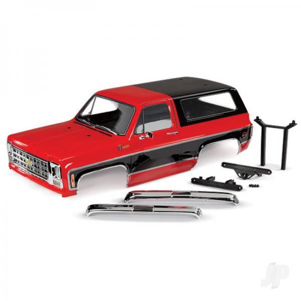 Traxxas Body, Chevrolet Blazer (1979), complete (red) (includes grille, side mirrors, door handles, windshield wipers, front rear bumpers, de