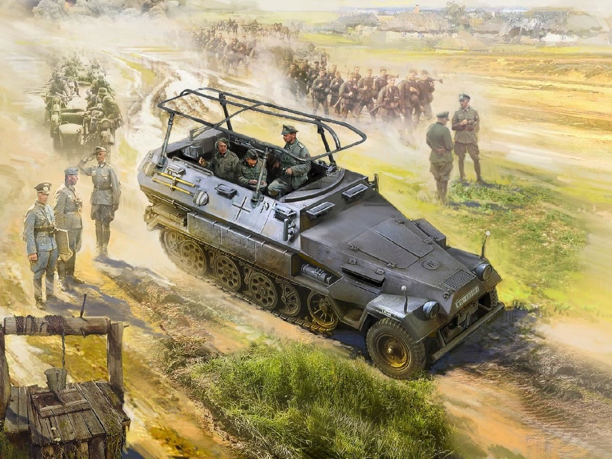 Icm Sd.Kfz.251/6 Ausf.A With 3 Crew Figures & Officer